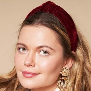 Lele Sadoughi Velvet Burgandy Headband